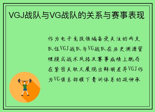 VGJ战队与VG战队的关系与赛事表现